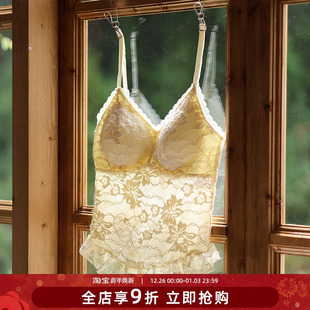 纯欲风轻性感 带胸垫一体背心法式 贴身日记春夏秋季 蕾丝内搭吊带衫
