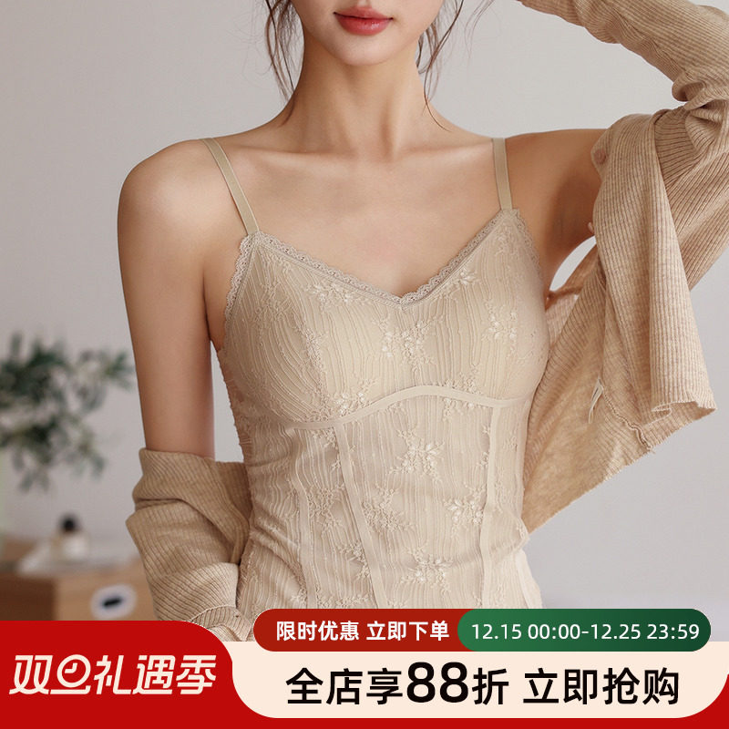 贴身日记法式绝美鱼骨蕾丝吊带