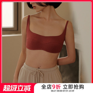 无钢圈文胸打底防走光抹胸式 贴身日记复古一字领莫代尔内衣女薄款