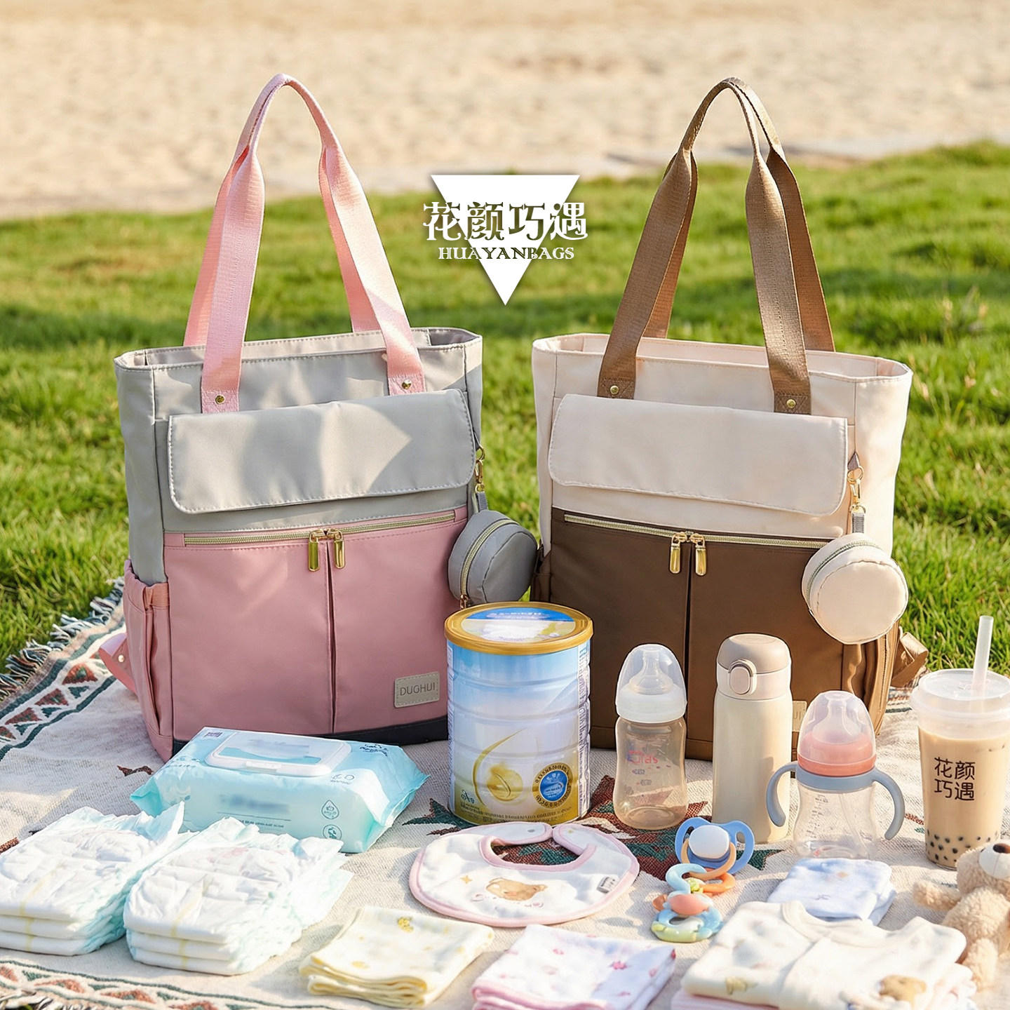 妈咪包宝妈带娃遛娃背包单肩手提包大容量双肩包休闲时尚母婴包