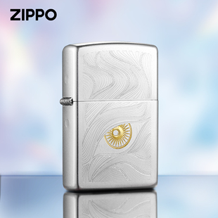 防风 Zippo之宝打火机缎纱镀铬秋水含睛芝宝收藏正版 七夕送礼