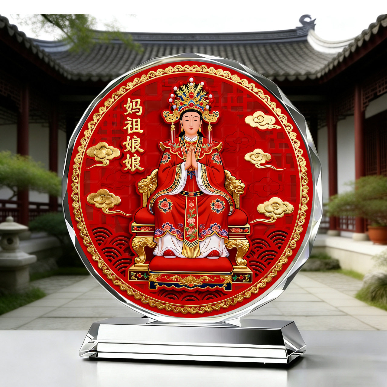 湄洲妈祖神像摆件妈祖娘娘天上圣母天后海神妈祖家用客厅供奉摆件