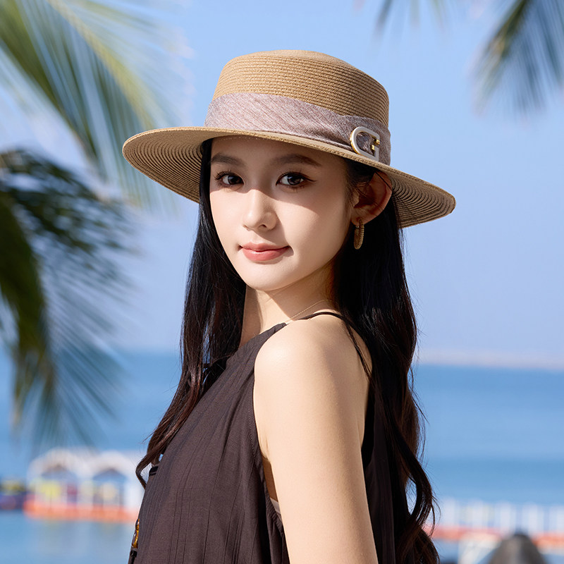 沙滩帽海边出游优雅可折叠防晒帽