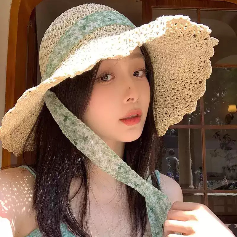 沙滩度假大檐遮阳防晒太阳帽子