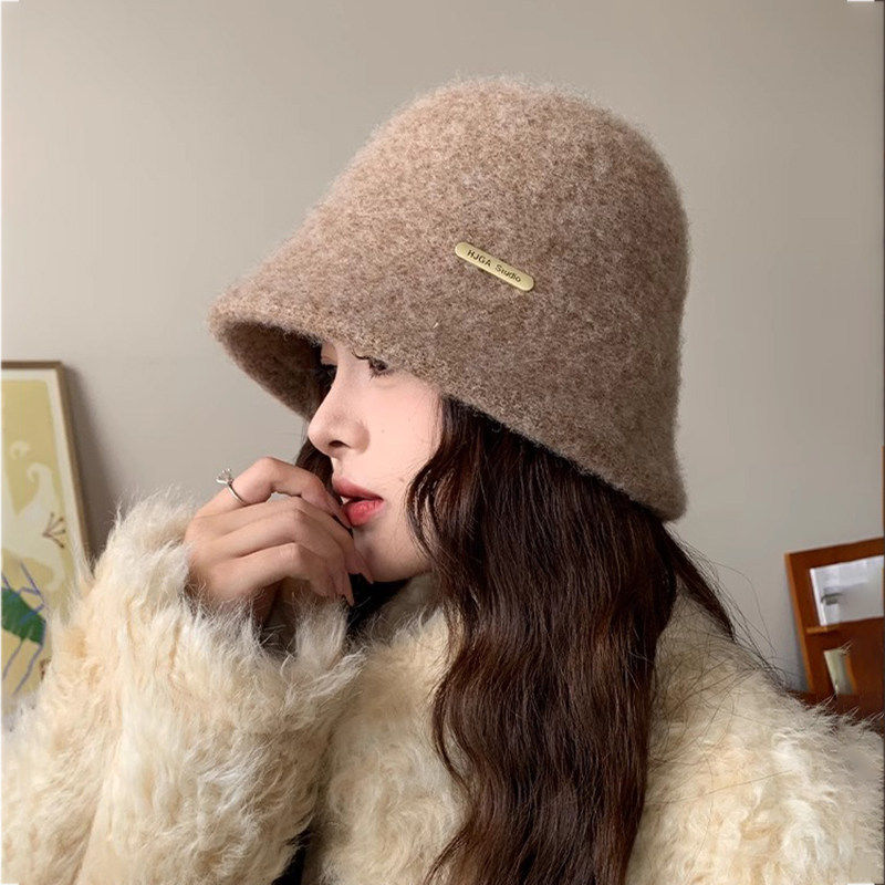 羊毛混纺毛呢渔夫帽子女秋冬季高级感气质时尚显脸小保暖针织盆帽,服饰配件/皮带/帽子/围巾,帽子,淘宝优惠券,粉丝福利购,淘宝优惠卷
