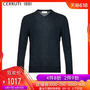 CERRUTI 1881男士纯羊毛商务休闲V领长袖针织衫C3567AI021