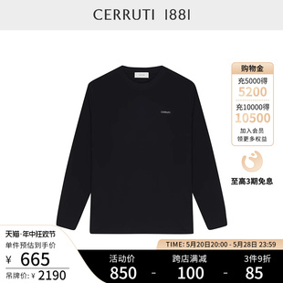 CERRUTI1881男装 T恤男C4870EO031 春夏logo字母休闲简约纯棉长袖