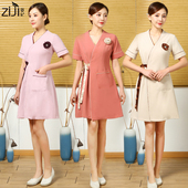 新款 美容师工作服连衣裙秋冬高端 美容院工作服女护士服美甲服时尚