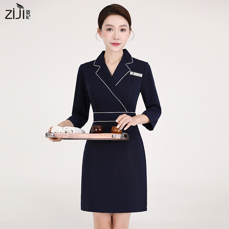 spa高端职业装连衣裙女夏