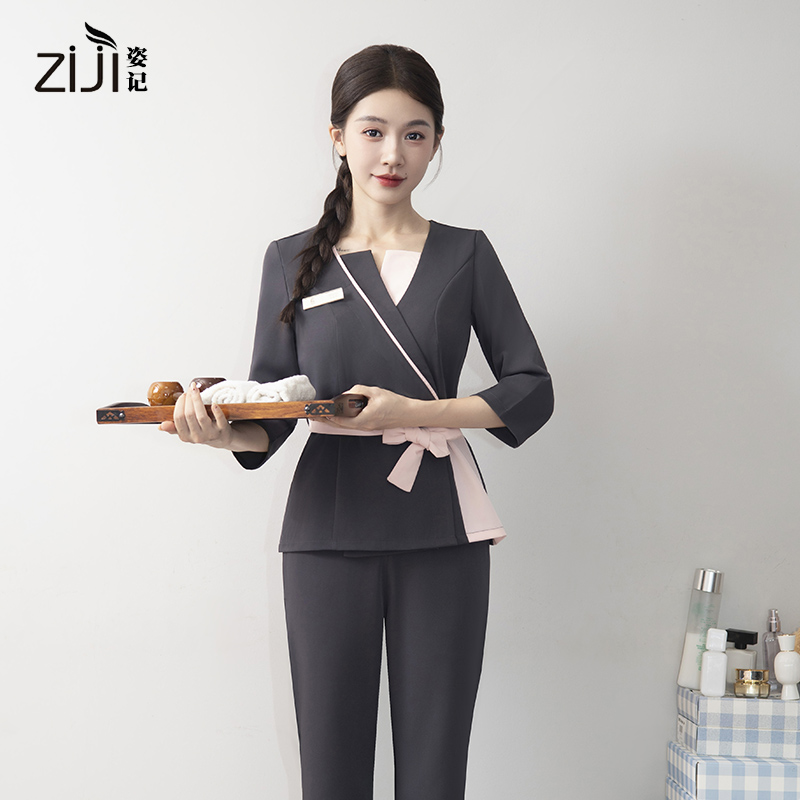 2025美容师工作服女秋冬高端美容院工服套装气质spa养生技师服装