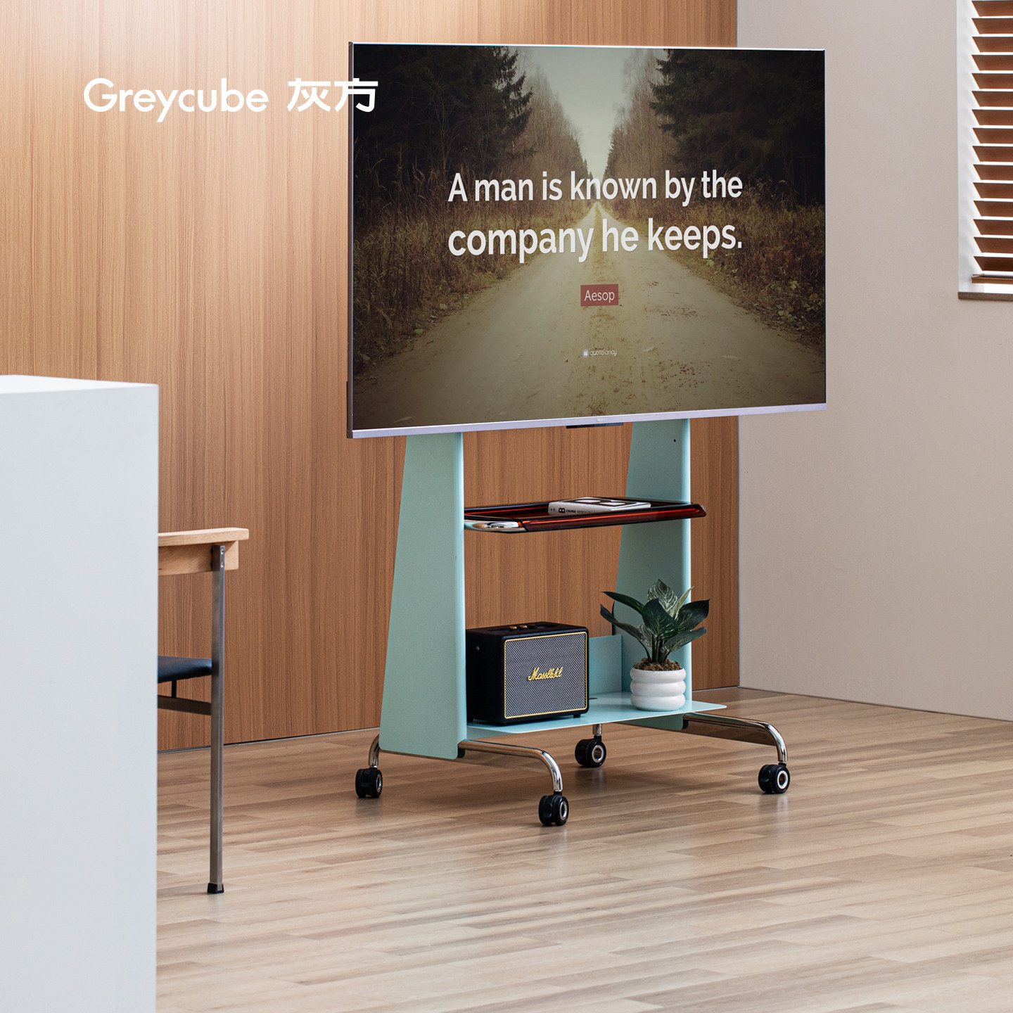 可移动电视柜落地式带轮推车