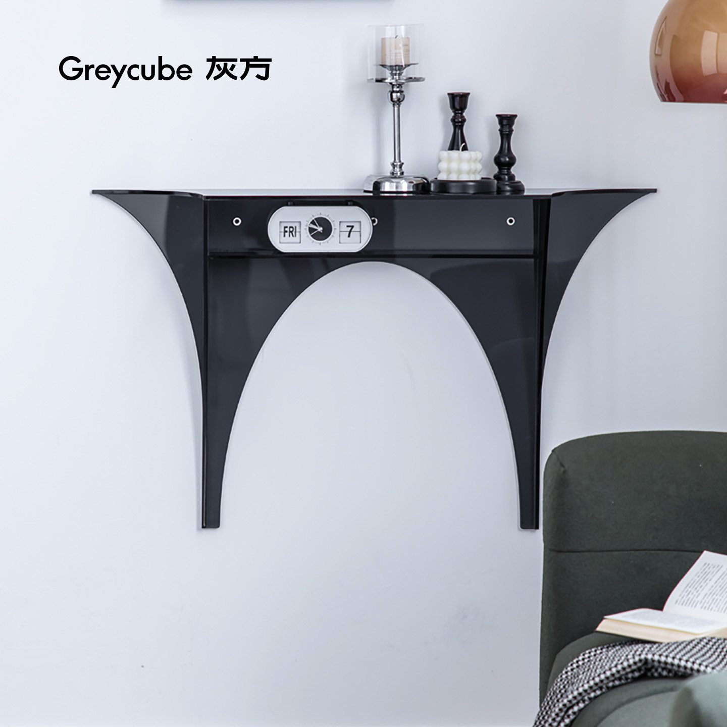 玄关置物架灰方亚克力材质
