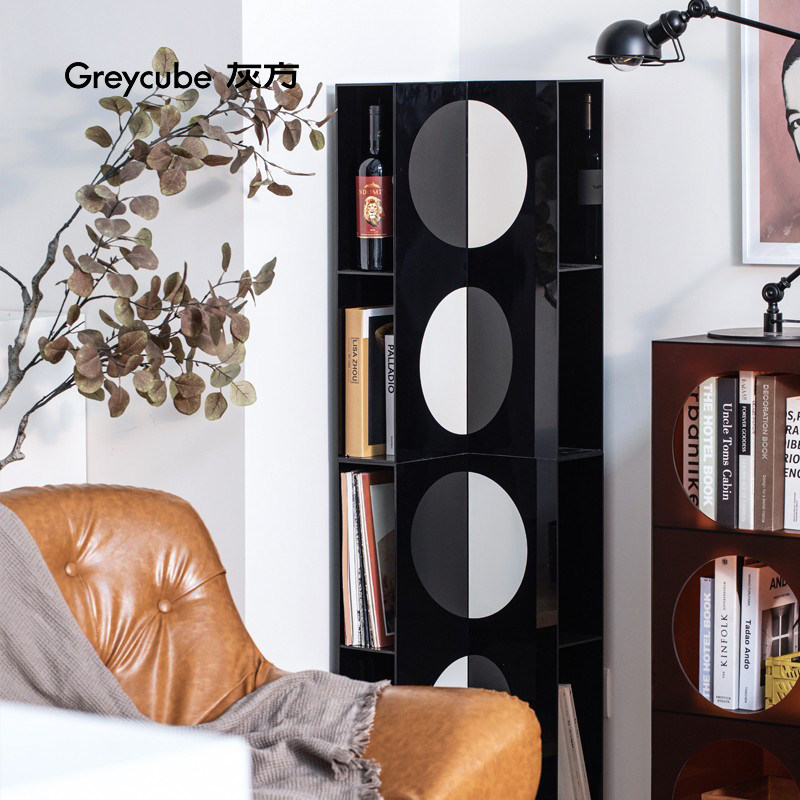 灰方亚克力客厅角落收纳储物柜置物架墙角三角角柜卧室拐角角柜