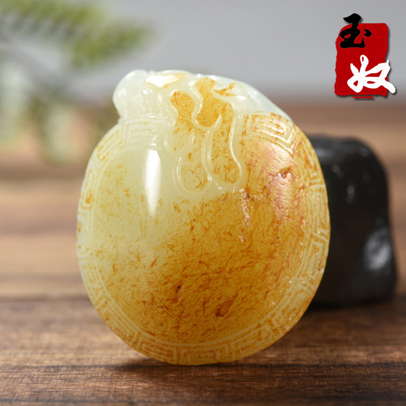 新疆天然和田玉/洒金皮籽料/龙龟/吊坠/手把件/摆件/名家作品