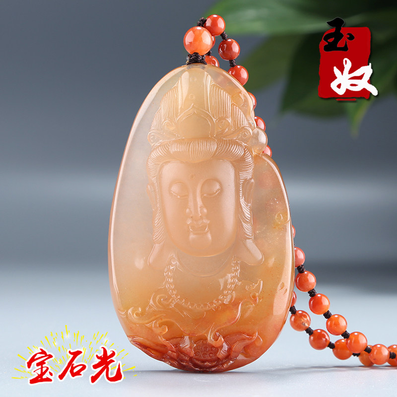 新疆天然金丝玉金沙莲花手把件图片