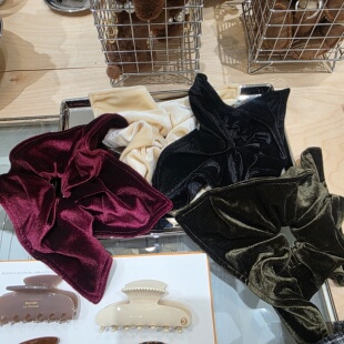 方形发绳 earlobe 简约东大门韩国代购 丝绒发圈11