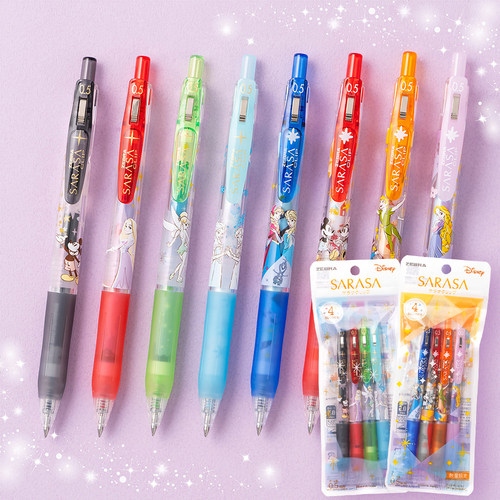 日本ZEBRA斑马迪士尼公主米奇妮限定SARASA中性笔彩色套装0.5mm