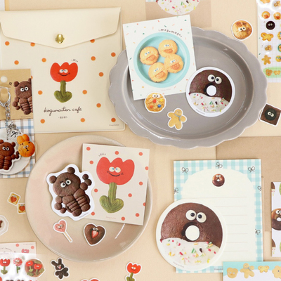 日本古川纸工kogumaitan丑萌甜品饼干可爱便签贴纸信集