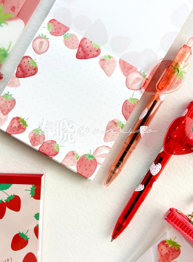 现货日本sun-star太阳星ICHIGO甜美草莓文件夹便签本圆珠笔