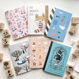 日本表现社新品A6集章本空白印章笔记本布川爱子浅野木制印章