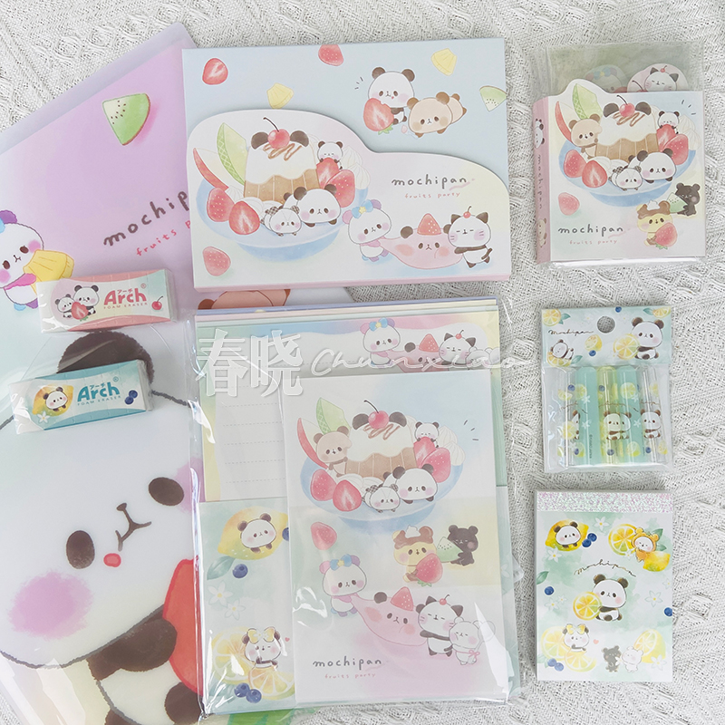 日本kamio熊猫年糕限定水果布丁柠檬系列迷你签本付笺便