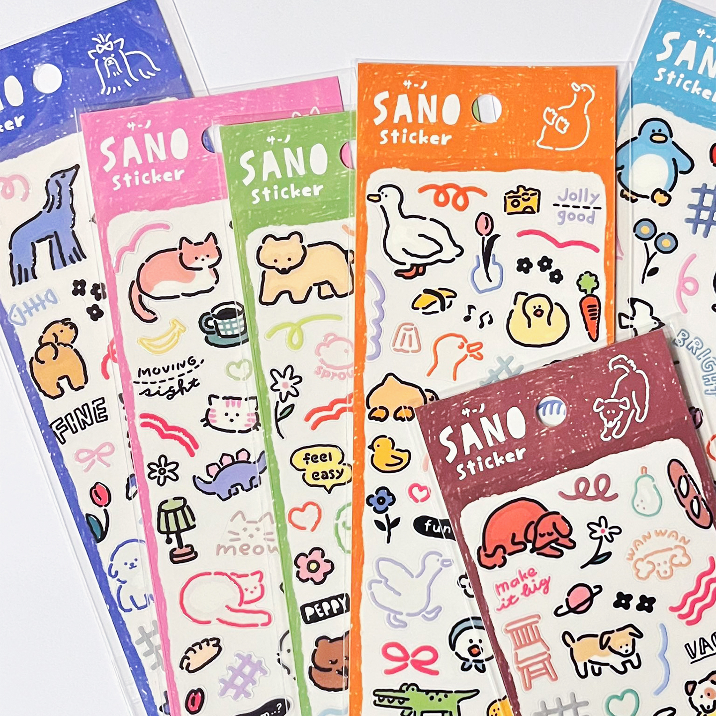 日本mindwave新品动物立体 企鹅狗狗拼贴装饰UV防水贴纸