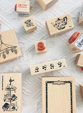 【20%off】日本kodomo no kao限定 I LOVE STAMP手账图章木质印章