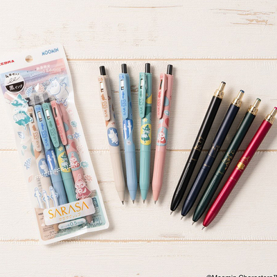 日本ZEBRA斑马姆明MOOMIN限定亚美按动复古JJ29中性笔套装0.5