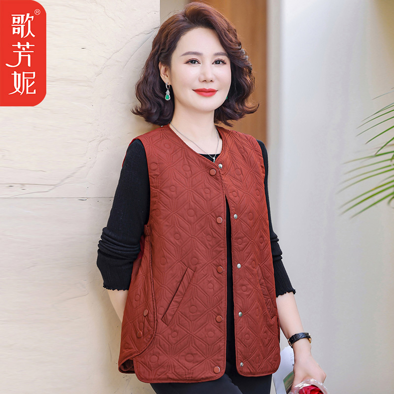 新款马甲外套女士宽松显瘦外穿坎肩背心上衣洋气中老年妈妈春秋装