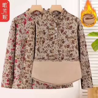 工厂店妈妈加绒加厚打底衫