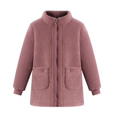 中年妈妈颗粒绒棉衣加绒加厚