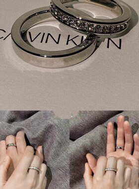 正品ckο戒指官网满天星戒指情侣款小ckο对戒男女一对轻奢小众