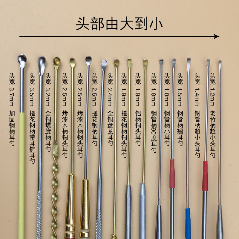 加固钢柄小头超窄精细采耳工具