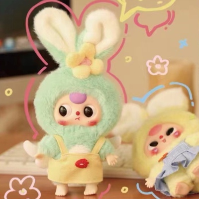 【拆盒拆袋】正版baby three娃三岁马卡龙小小兔系列毛绒潮玩盲盒