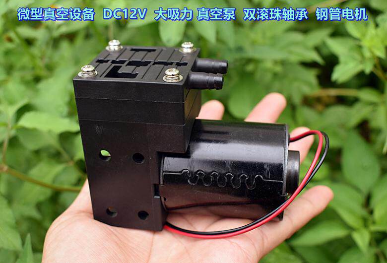 精品真空设备迷你DC12V大吸力真空泵双滚珠轴承小型钢管电机直流