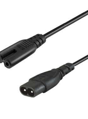 C7转C8八字尾延长线两孔8字公母索尼游戏机PS4Pro电源线白色线