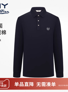 金利来GY长袖POLO衫男2026年春新款翻领打底衫商务休闲卫衣正品男