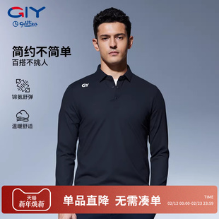金利来GY2026年春季长袖男士POLO衫时尚翻领T恤男打底休闲上衣男