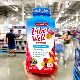 现货美国Vitafusion fiber well纤维素果蔬膳食无糖软糖90/220粒