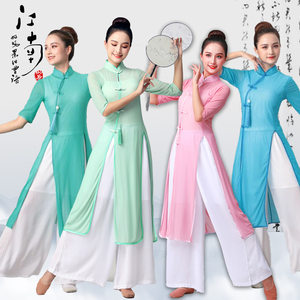 禅服奥黛旗袍形体服练功服团体服