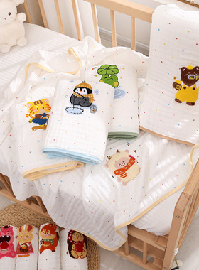 婴儿纱布浴巾新生儿宝宝洗澡浴巾纯棉包被裹巾儿童浴巾a类