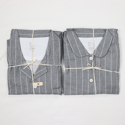 全棉双层纱布睡衣纯棉情侣款家居服套装男女士可外穿