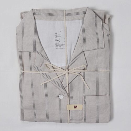 双层纱布睡衣家居服套装男女款纯棉全棉长袖长裤春秋冬季