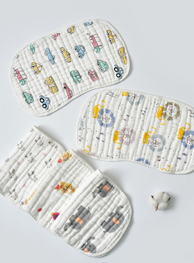 a类纱布婴儿云片枕宝宝枕头透气平枕巾防吐奶柔软纯棉十层加厚