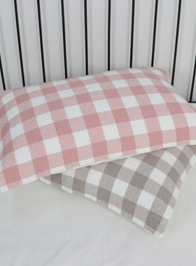 纯棉纱布枕巾一对装家用枕巾全棉纱布单人枕头巾柔软不掉毛