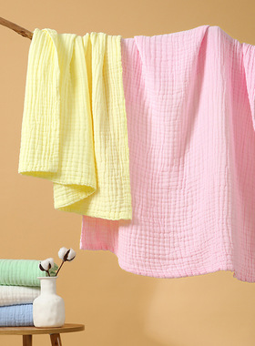 A类婴儿浴巾纯棉六层纱布洗澡巾新生儿宝宝包被盖毯超软吸水透气