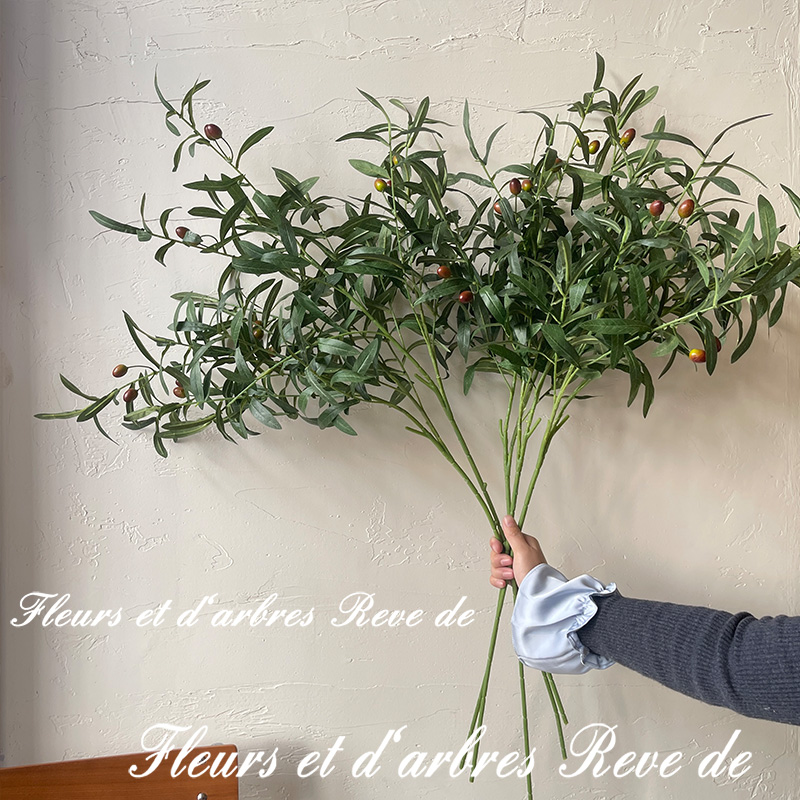 装饰绿色橄榄枝客厅插花仿真植物