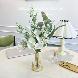 轻奢奶油风手感保湿奥斯汀玫瑰高端仿真花假花客厅桌面花艺摆件花