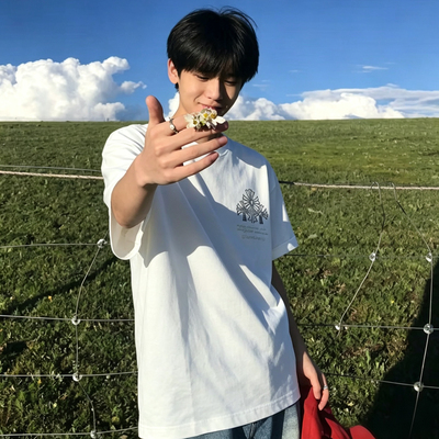 Aboutmemory烫钻烧花情侣纯棉T