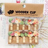 卡通3D水果西瓜木夹 装 饰宿舍相片墙麻绳房间DIY悬挂照片墙小木夹